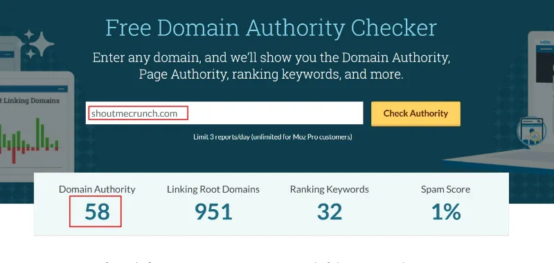 Shoutmecrunch.com Domain Authority